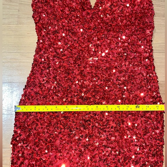 Fashion Nova Red Sequins Dress - Picture 4 of 5